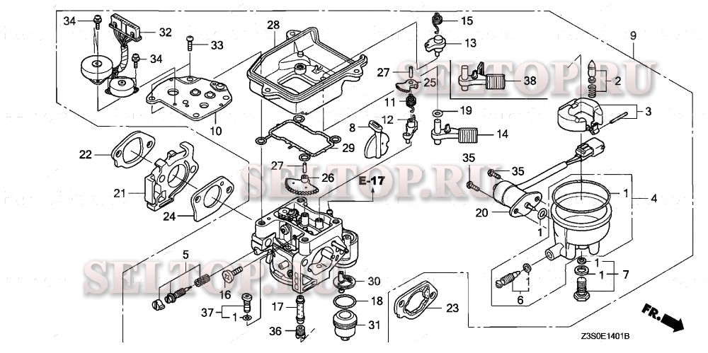 Карбюратор (2) для Honda GX440IU QNAA