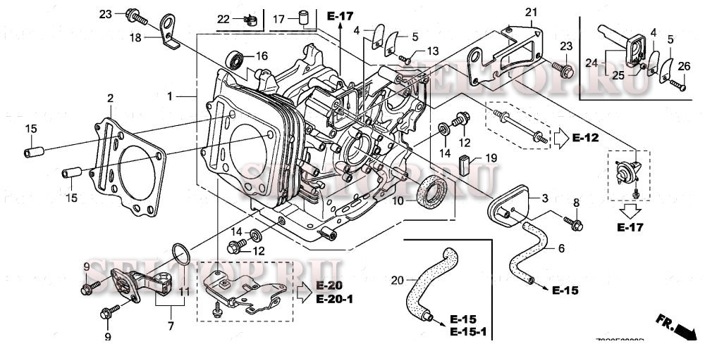 Блок цилиндров для Honda GX440IU QNAA