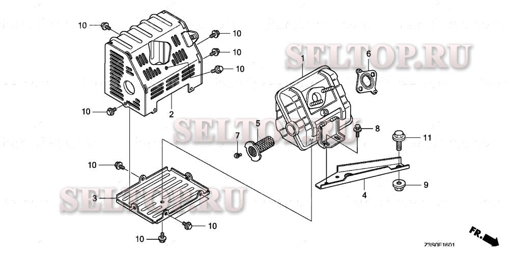 Глушитель (2) для Honda GX440IU V5L6