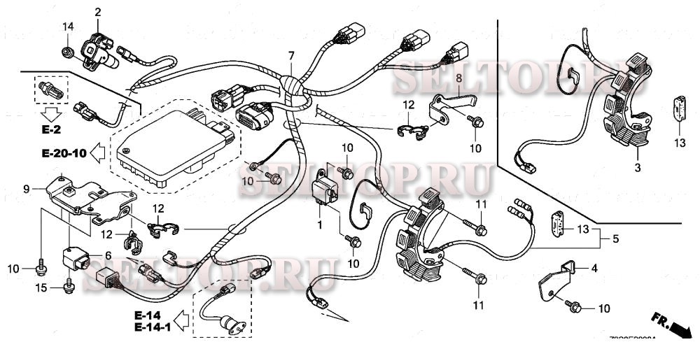 Катушка зажигания, жгут проводов (1) для Honda GX440IU VALC