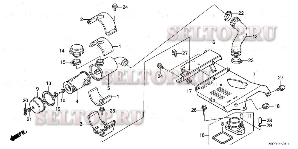 Воздушный фильтр (2) для Honda GX610R1 QAF2