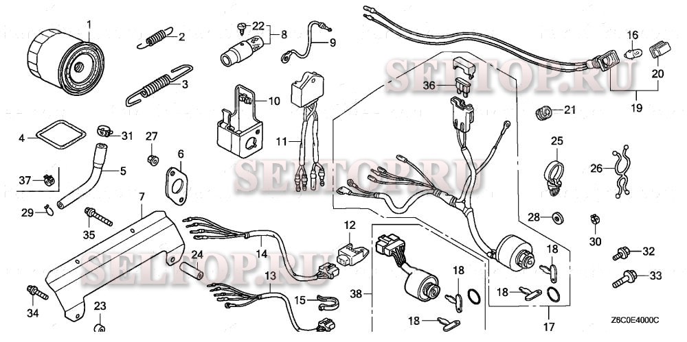Комбинированный переключатель для Honda GX610R1 QDX2