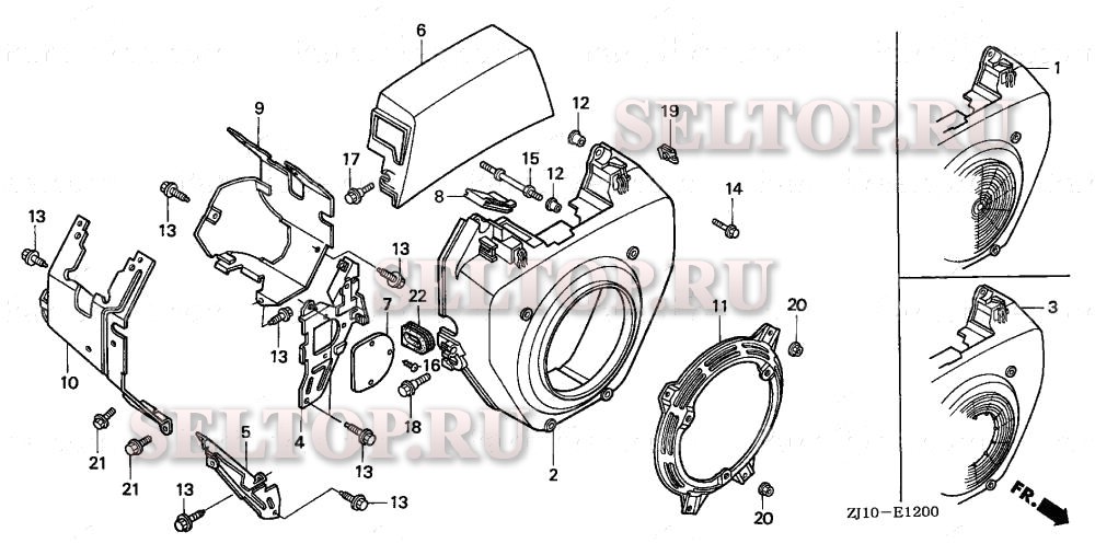 Кожух вентилятора (gx620) для Honda GX620 QAF