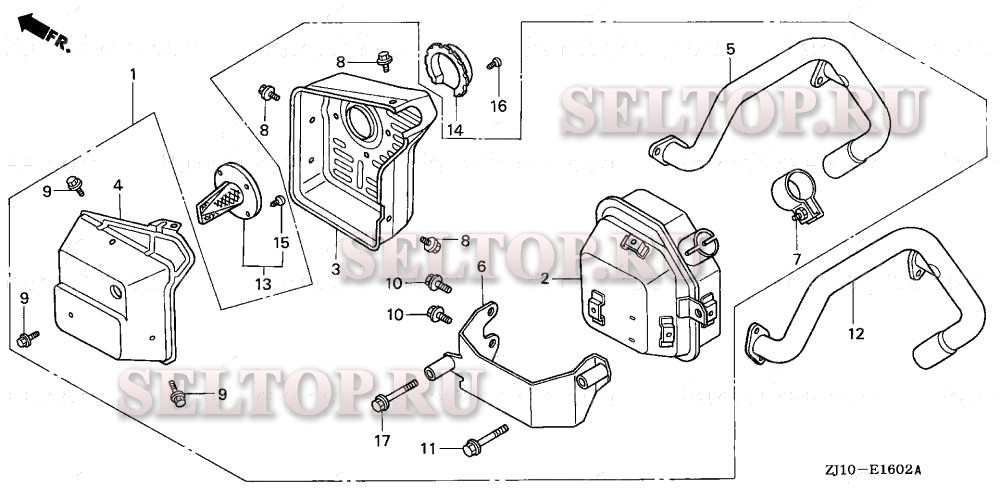 Глушитель (3) для Honda GX620 QAFP