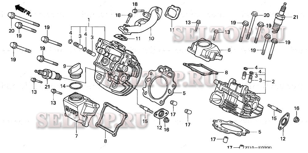 Головка цилиндра (gx620) для Honda GX620 QXA3