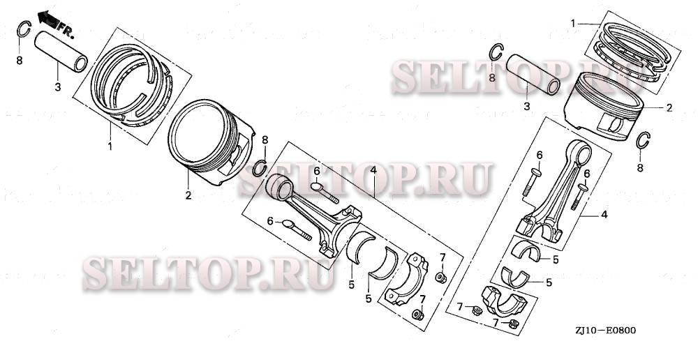Поршень (gx620) для Honda GX620 VXAP