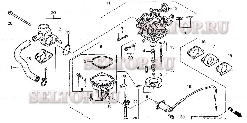 Карбюратор хонда gx 390 схема