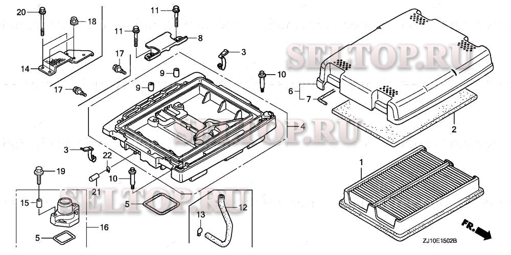 Воздушный фильтр (3) для Honda GX620K1 QZB2/A