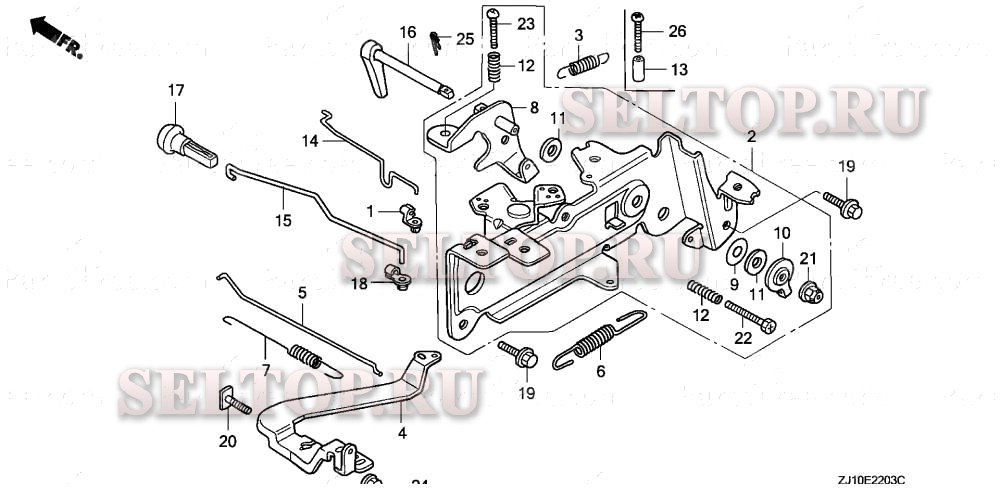 Управление (4) для Honda GX620K1 QZB2/A