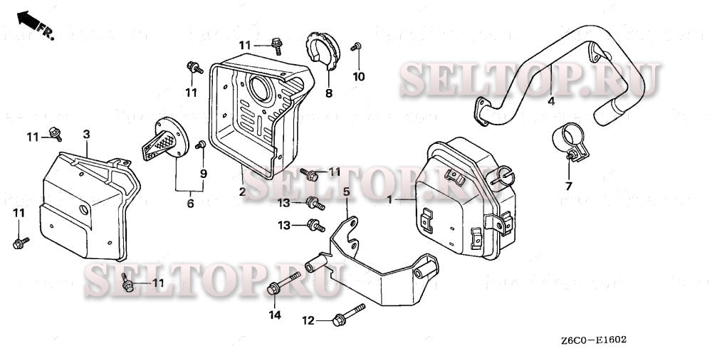 Глушитель (3) для Honda GX620R1 VAB2