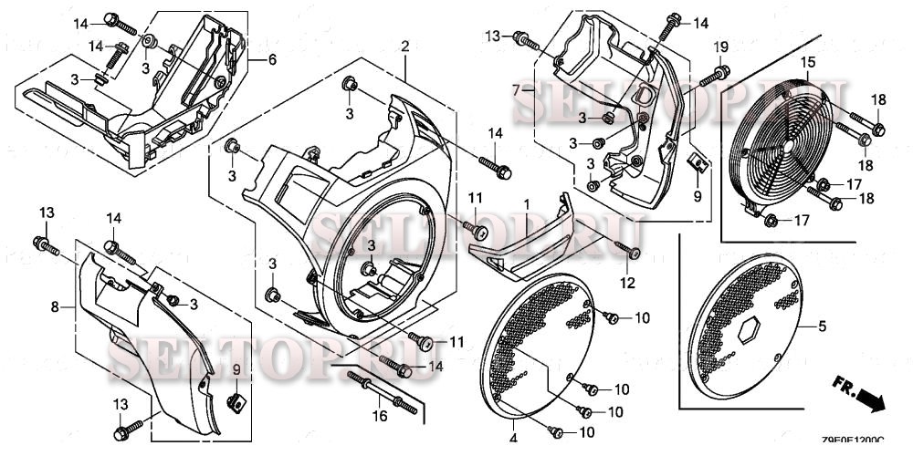 Кожух вентилятора для Honda GX630R QDP2