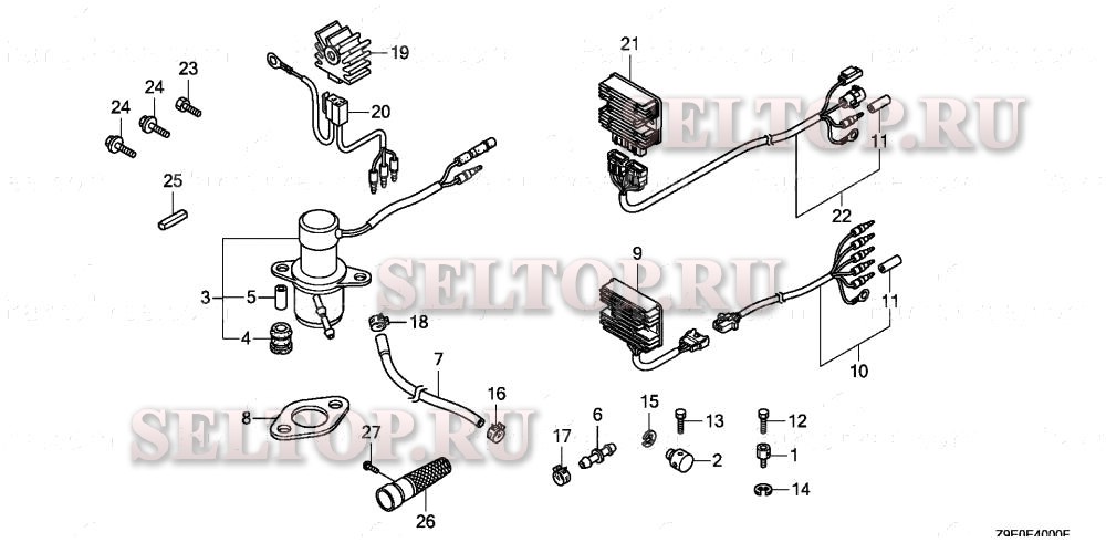 Прочие запчасти (топливный насос) (регулятор) для Honda GX630R QXC2