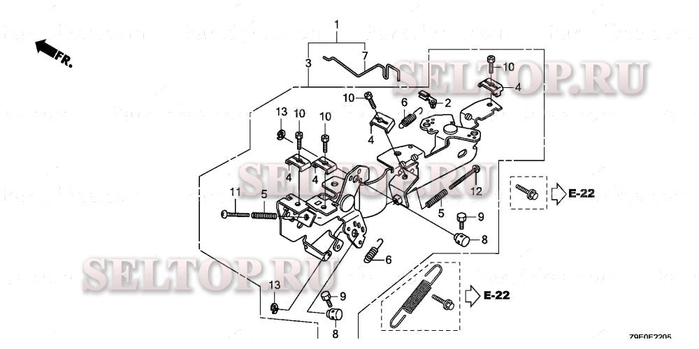Управление (5) для Honda GX630R QZB2