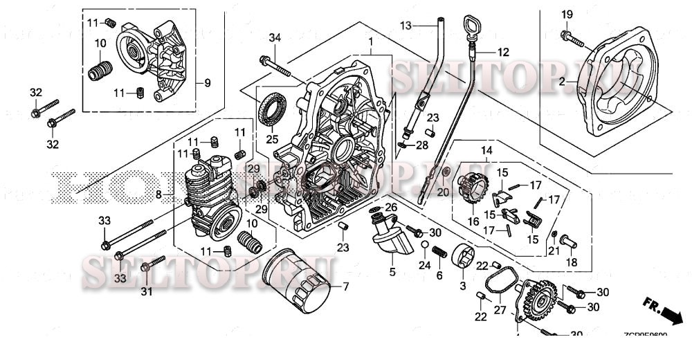 Крышка картера для Honda GX630RH QXC2