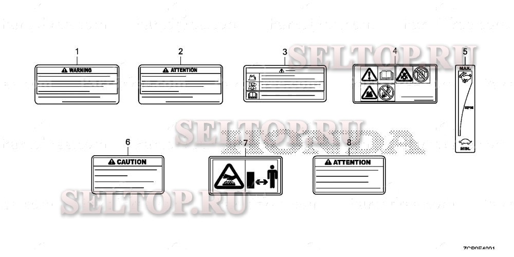 Прочие запчасти (этикетка) для Honda GX630RH QXC2