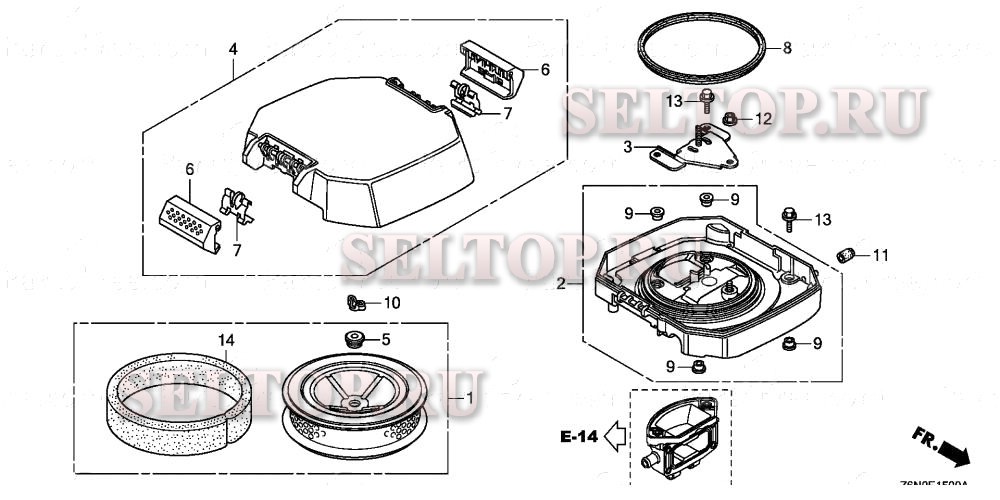 Воздушный фильтр (1) для Honda GX660 TXF3