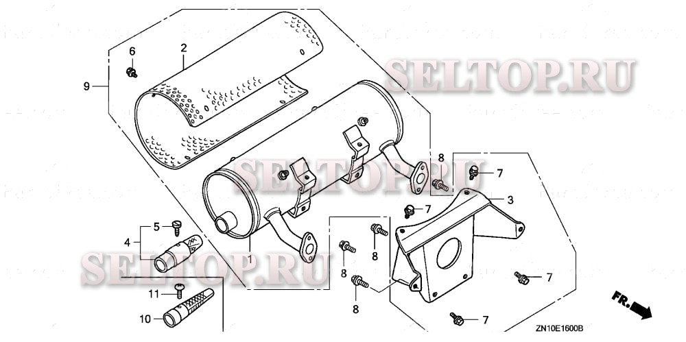 Глушитель (high-r.) для Honda GX670 VAB2