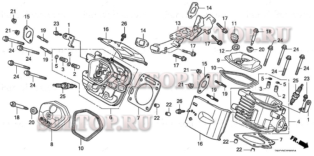 Головка цилиндра для Honda GX670R BAF