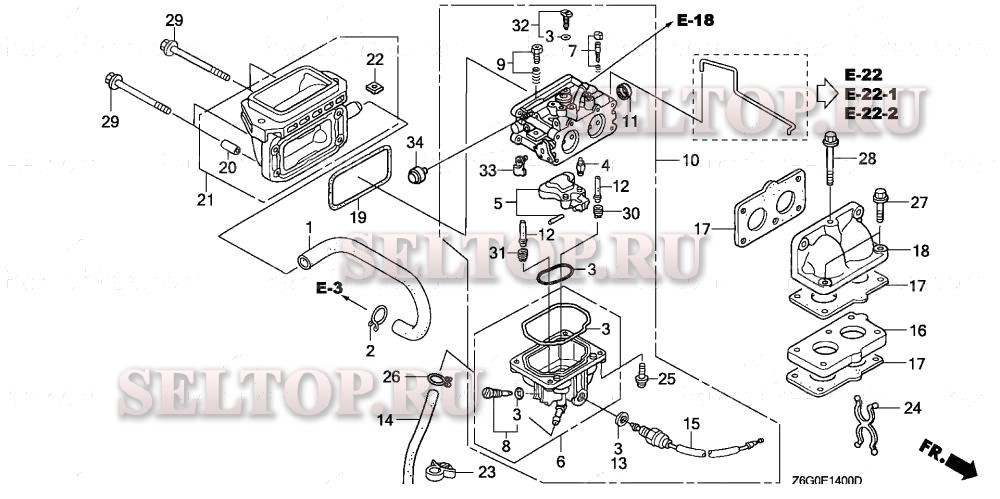 Карбюратор для Honda GX670R TDW