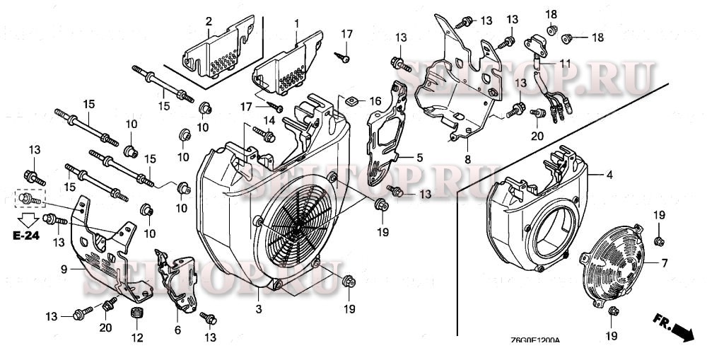 Кожух вентилятора для Honda GX670R TXF7