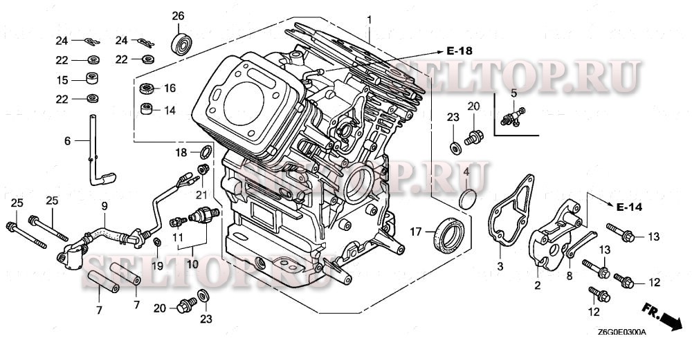 Блок цилиндров для Honda GX670U BXF
