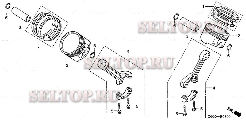 Поршень, шатун для Honda GX670U TXF5