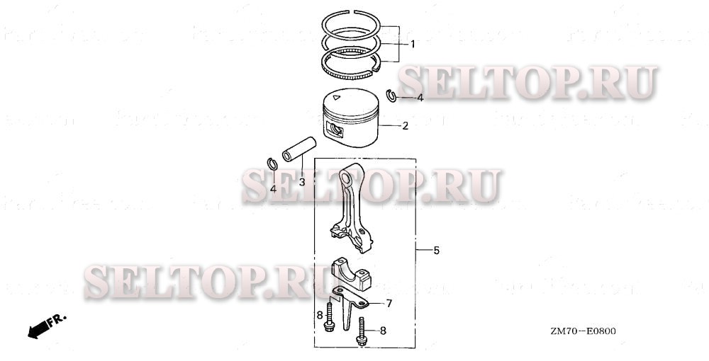 Поршень, шатун для Honda GXH50 QHM