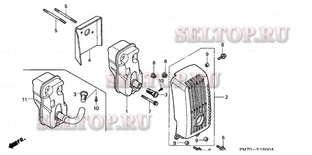 Глушитель для Honda GXH50 SXA/B