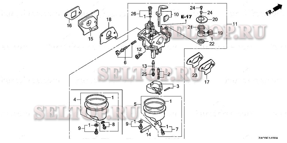 Карбюратор (1) для Honda GXH50U WK4