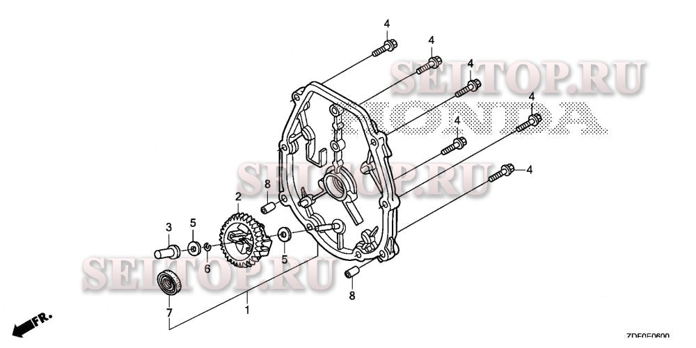 Боковая крышка картера для Honda GXH50UT QXA