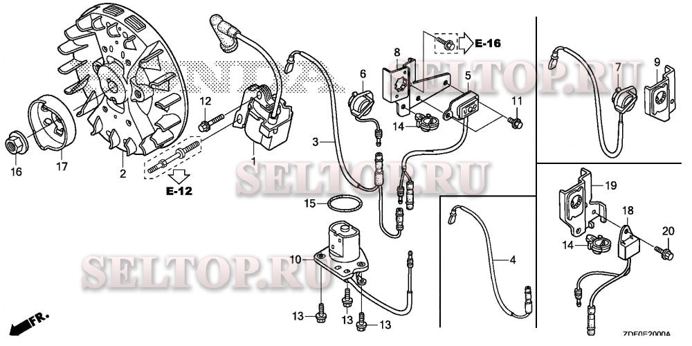 Маховик, катушка зажигания для Honda GXH50UT QXA
