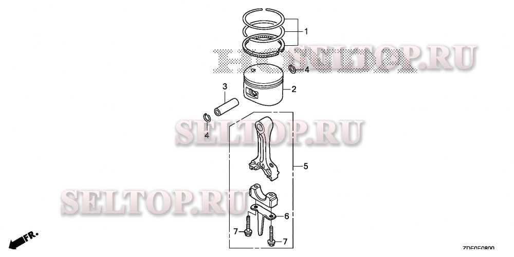 Поршень, шатун для Honda GXH50UT QXA