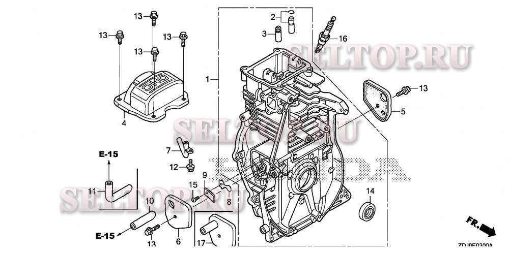 Блок цилиндров для Honda GXR120RT KRB5