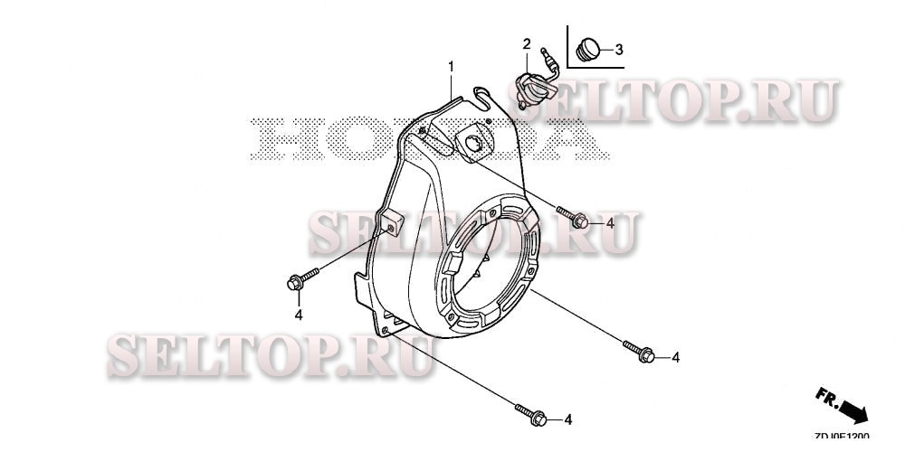 Кожух вентилятора для Honda GXR120RT KRB5
