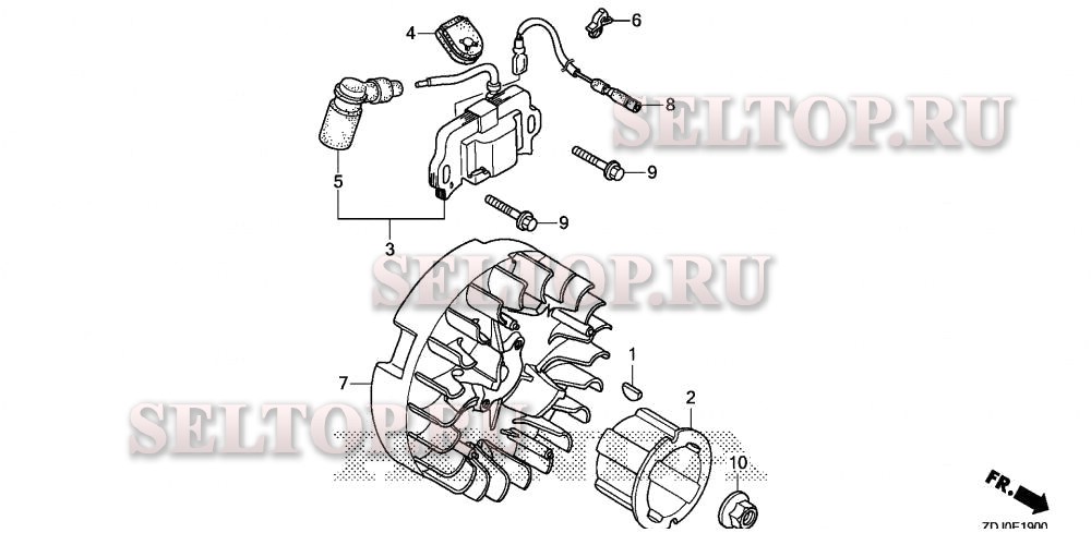Маховик, катушка зажигания для Honda GXR120RT KRMB