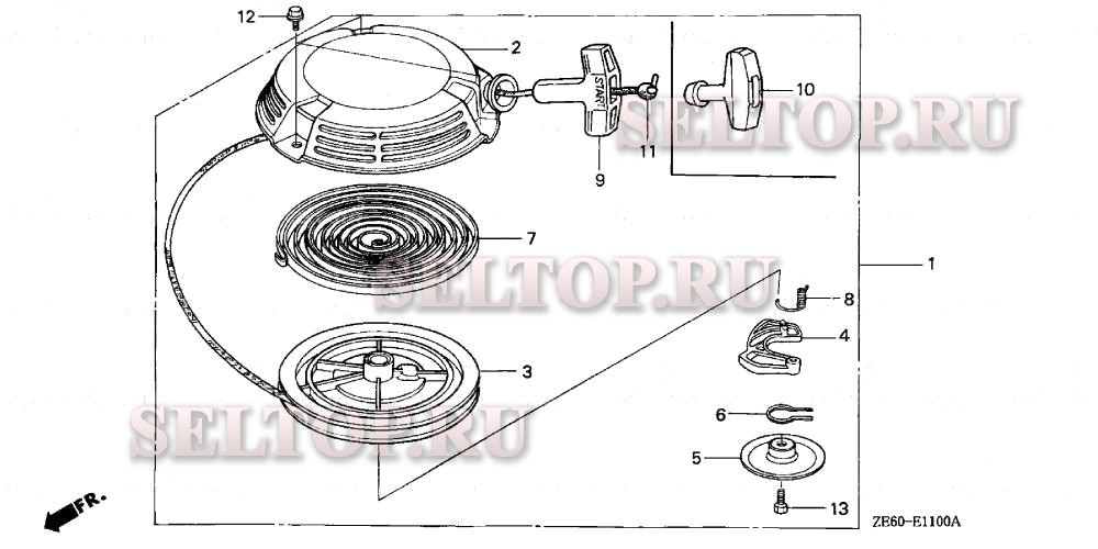 Ручной стартер для Honda GXV120 A1L2