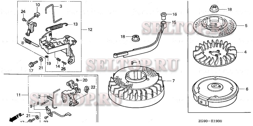 Маховик (1) для Honda GXV140 A1YY
