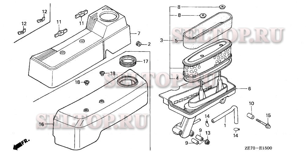 Воздушный фильтр (1) для Honda GXV160 N62