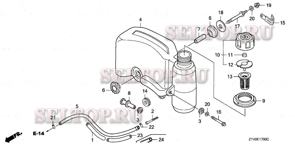 Топливный бак для Honda GXV160H2 T1AH