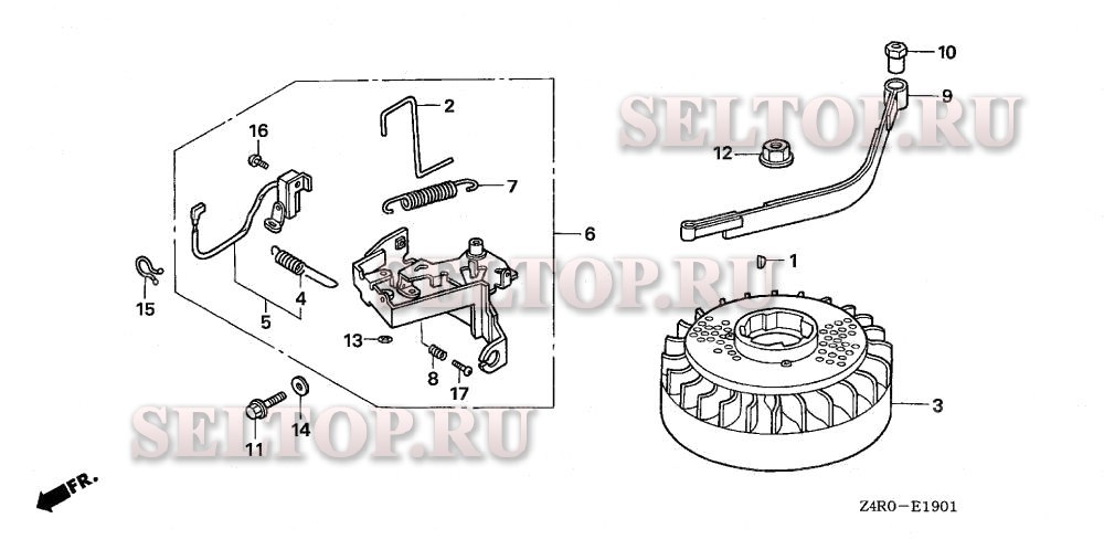 Маховик (a1as,a1t,a12,n12) для Honda GXV160UA1 A1AS