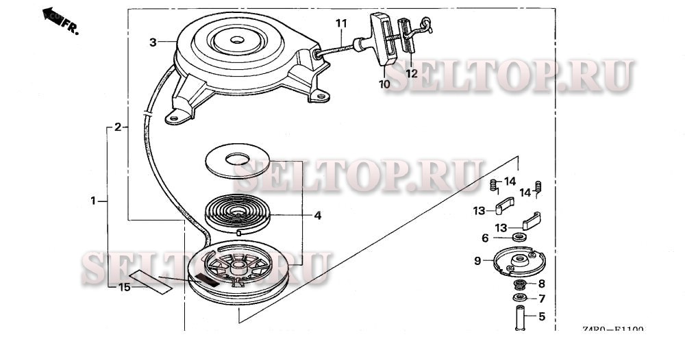 Ручной стартер для Honda GXV160UA1 T1AH