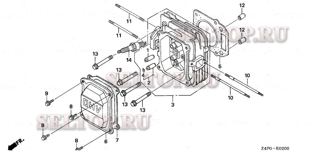 Головка цилиндра для Honda GXV160UH2 A1AS