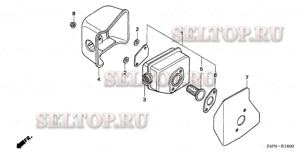 Глушитель для Honda GXV160UH2 A1AS