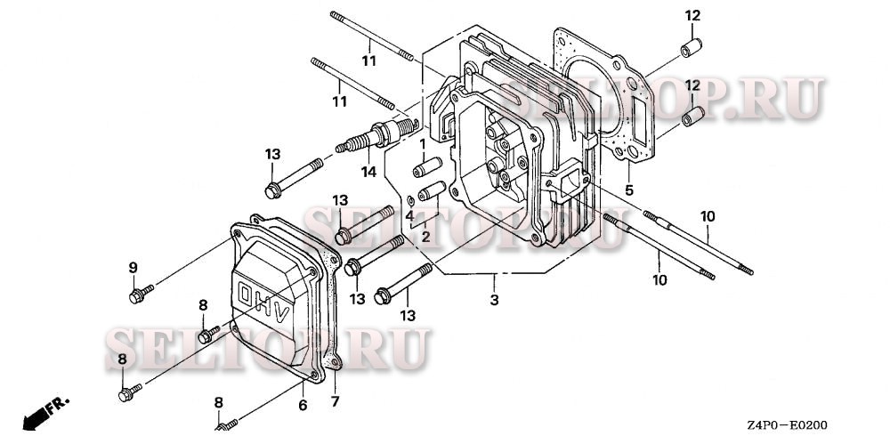 Головка цилиндра для Honda GXV160UH2 N1AB