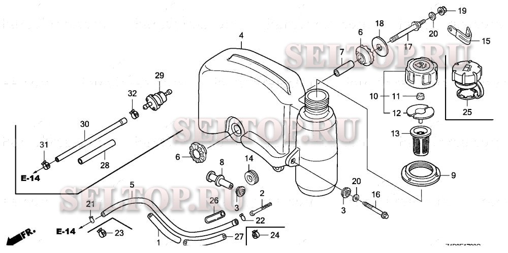 Топливный бак для Honda GXV160UH2 N45