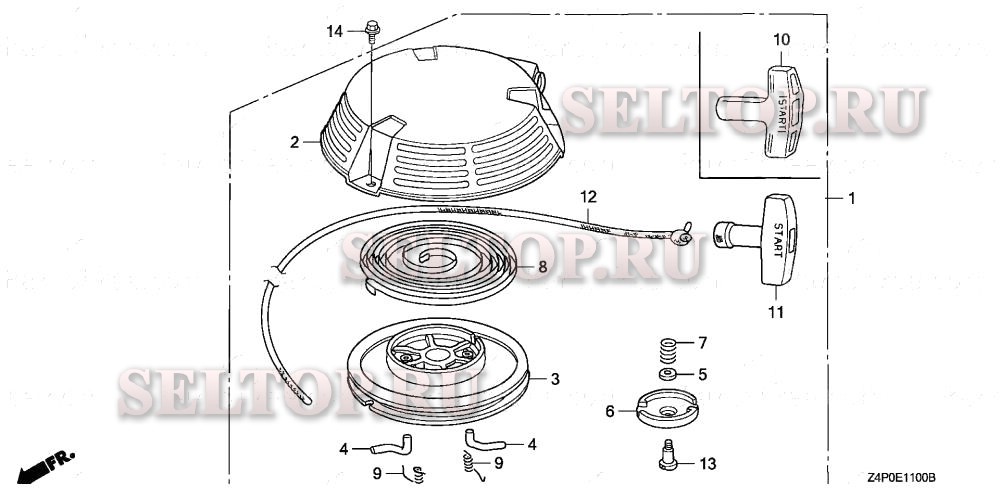 Ручной стартер для Honda GXV160UH2 SFL