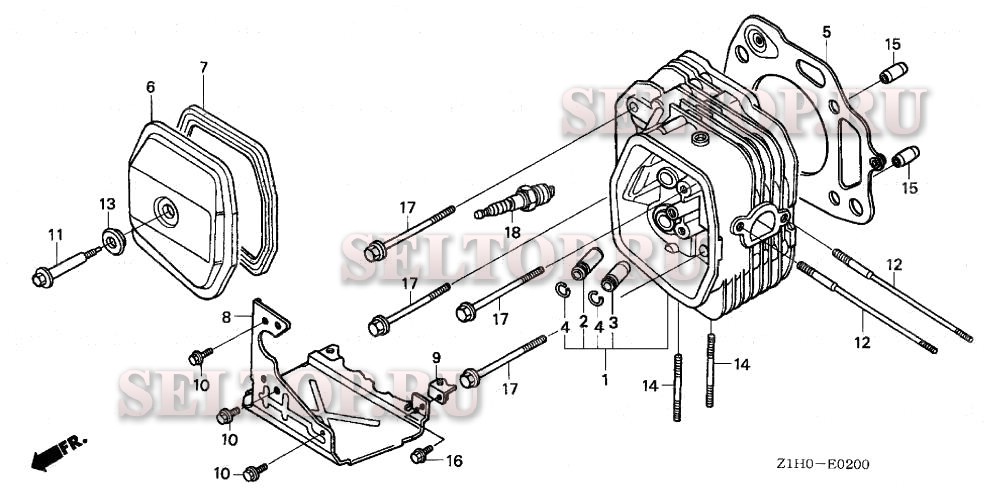 Головка цилиндра для Honda GXV340A2 DET3