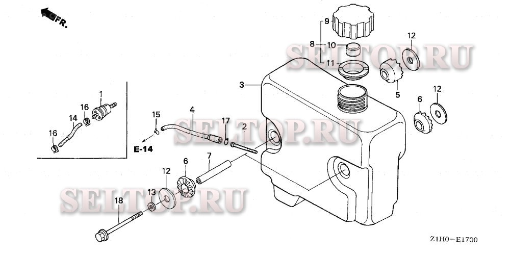 Топливный бак для Honda GXV340A2 DX3