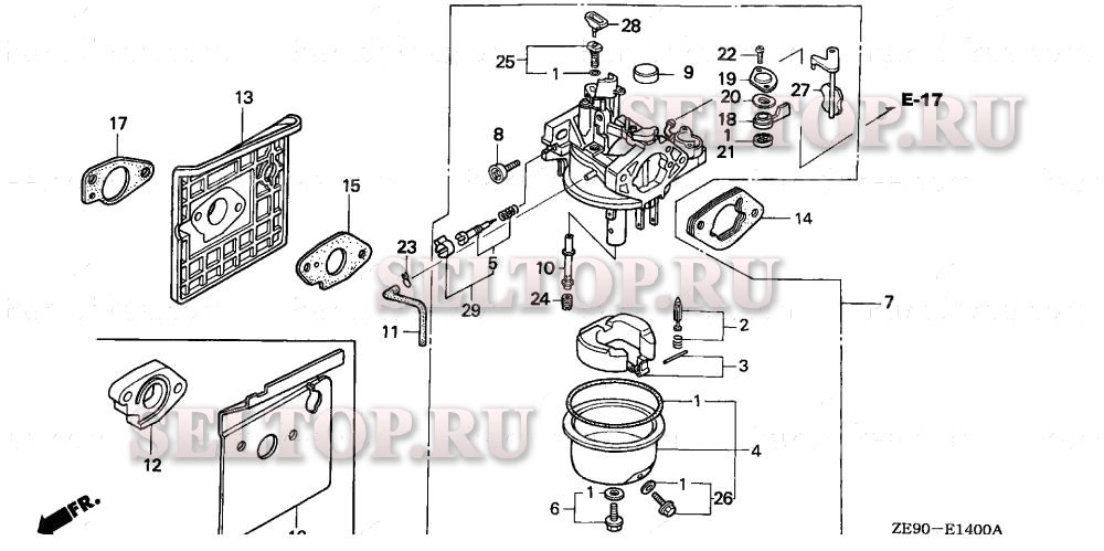 Карбюратор для Honda GXV340K1 DA