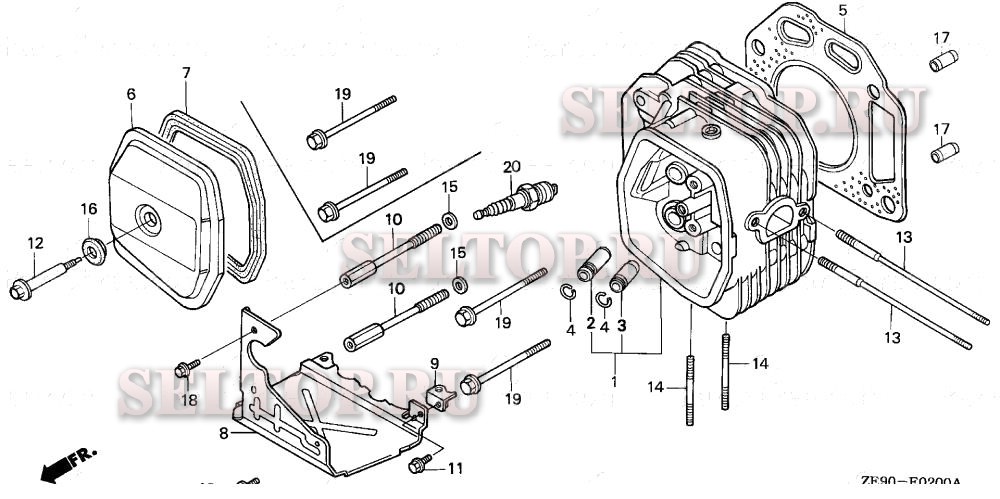 Головка цилиндра для Honda GXV340K1 DAP2